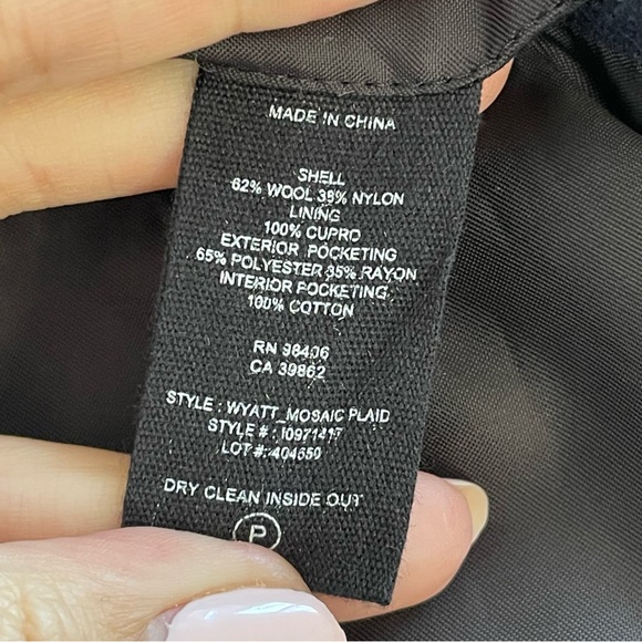 Theory Wyatt Plaid Checked Wool Jacket Navy Gray Size Large - Picture 5 of 7